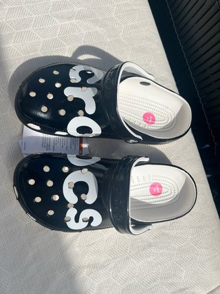 Sandalias Crocs Negras Blancas Talla 38