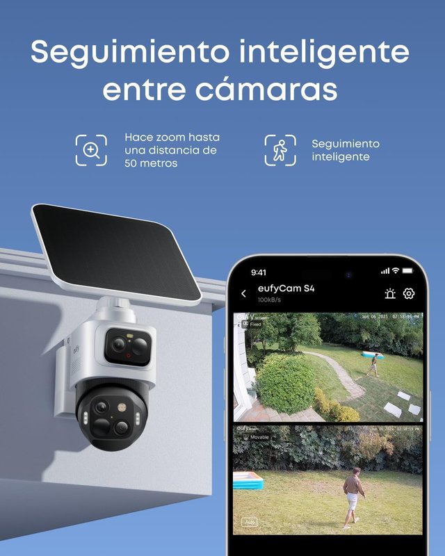 Eufy S4 Cámara Vigilancia Exterior Solar WiFi