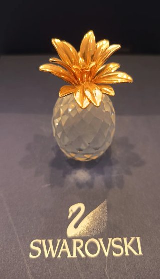 Figura Swarovski Piña Dorada Cristal