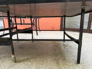 Mesa Ping Pong Plegable con Ruedas para Exterior