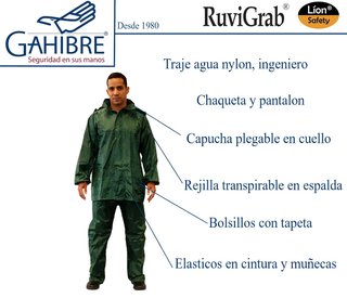 Traje impermeable trabajo ligero plegable verde