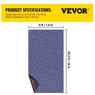 Alfombra de Interior y Exterior 5.9x52.5' Alfombra Exterior con Respaldo Impermeable Alfombra Exterior para Patio Porche Deck Garaje Alfombra de Área Exterior Runner Alfombra de Porche Antidesliza...