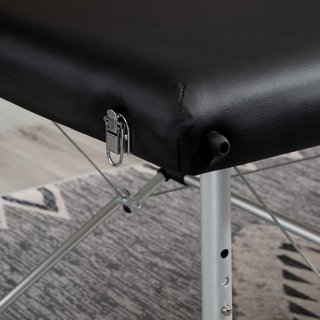 Cama de Masaje Plegable Profesional, Cama para Masaje con Altura Ajustable y Bolsa de Transporte para Esteticista y Terapeuta, Negro