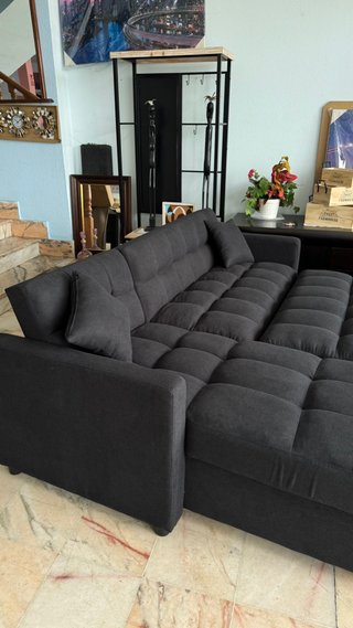 Sofá Cama Negro Tela nuevo