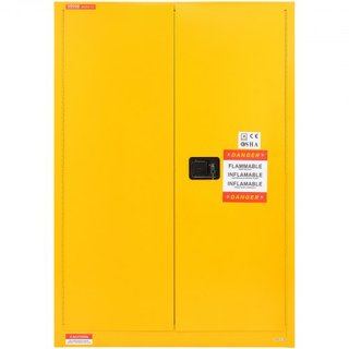 Armario de Seguridad Inflamable, 170.3 L, Armario de Almacenamiento de Líquidos Inflamables de Acero Laminado en Frío, 109 x 46 x 165.6 cm a Prueba de Explosiones con 2 Estantes Ajustables y 2 Pue...