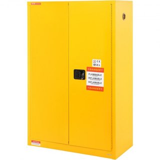 Armario de Seguridad Inflamable, 170.3 L, Armario de Almacenamiento de Líquidos Inflamables de Acero Laminado en Frío, 109 x 46 x 165.6 cm a Prueba de Explosiones con 2 Estantes Ajustables y 2 Pue...