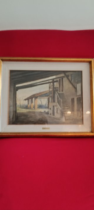 Quadro Cascina Cicognola firmato Dino Asnaghi. Con