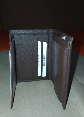 Cartera de piel hombre marrón