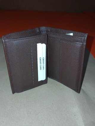 Cartera de piel hombre marrón