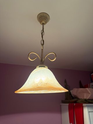 Lámpara de techo rústica de cristal