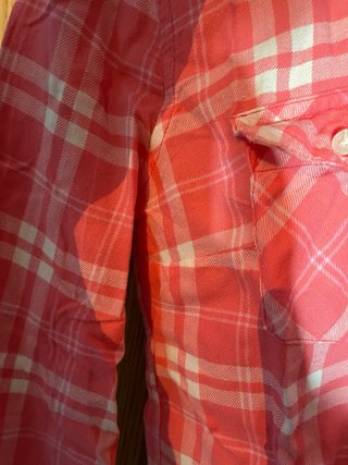 Camisa Hollister cuadros rosa y blanco Talla XS