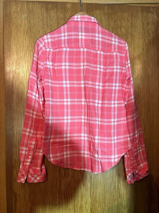 Camisa Hollister cuadros rosa y blanco Talla XS