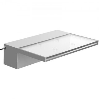 Desagüe de Fuente de Piscina 11.8x3.2x8.1 Pulgadas, Luz LED Azul de Desagüe de Fuente, Fuente de Cascada de Acrílico Sólido, Cascada de Piscina para Jardín, Estanque, Piscina, Cuadrados
