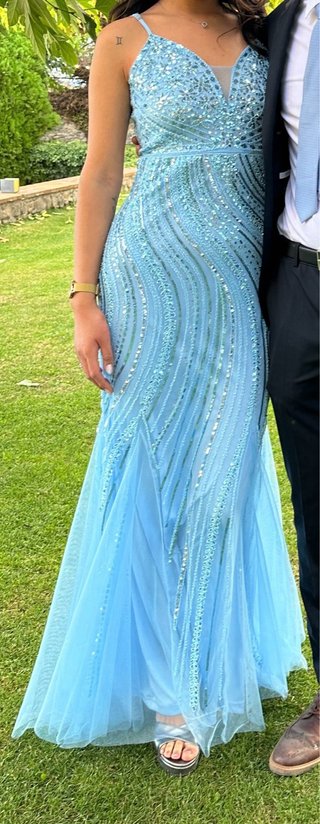 Vestido largo sirena tirantes pedrería