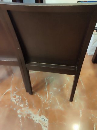 Juego 4 sillas y 2 sillones madera bengé