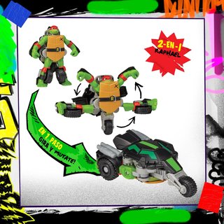 Tortugas Ninja figura transformable moto acción