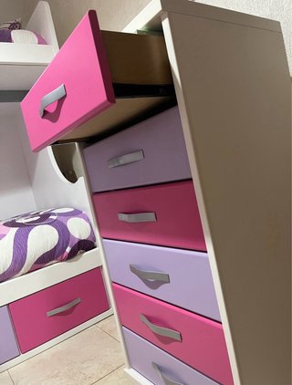 Cajonera infantil rosa y morada