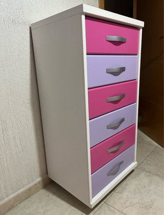Cajonera infantil rosa y morada