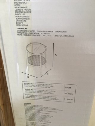 Mesita auxiliar madera y cristal