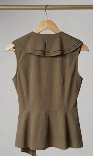 Top Camomilla militare chic marrone