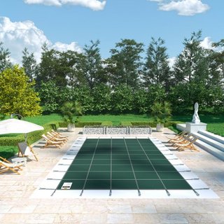 Cubierta de Seguridad para Piscina que se Ajusta a Piscinas Rectangulares Inground de 18x36 pies, Cubierta de Seguridad para Piscina con Agujeros de Drenaje, Cubierta de Malla Sólida para Piscina,...