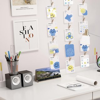 Colgador fotos con clips para pared