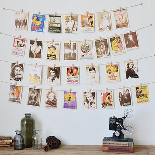 Colgador fotos con clips para pared