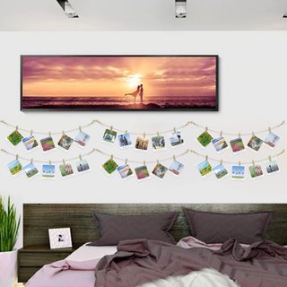 Colgador fotos con clips para pared