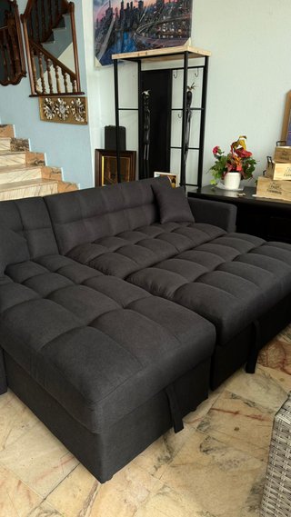 Sofá Cama Negro Tela Nuevo