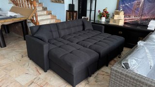 Sofá Cama Negro Tela Nuevo