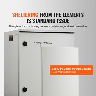 Caja Eléctrica, 60x60x30 cm, Enclosure Exterior NEMA 4 Certificado UL, Impermeable y a Prueba de Polvo IP65, Caja de Junta de Acero al Carbono Laminado en Frío con Puerta Plegable para Uso Interio...