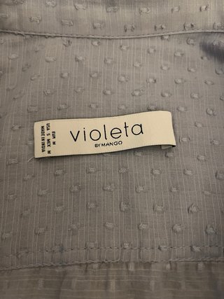 Camisa mango (violeta) color azul claro mujer