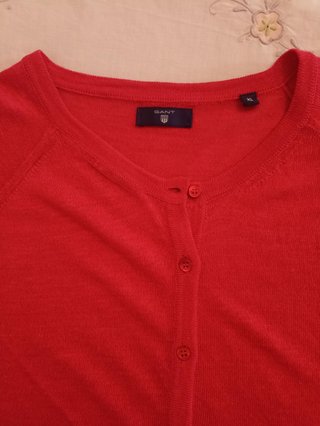 Cardigan Gant Lino Rojo
