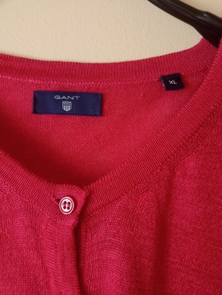 Cardigan Gant Lino Rojo