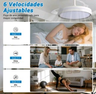 Ventilador Techo LED Gris y Blanco