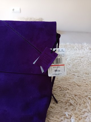 Bolso de mano Mango piel morado