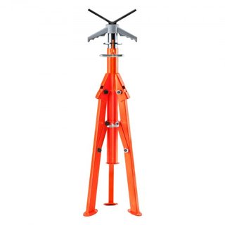 Soporte de Tubería, Soportes de Tubería de Servicio Pesado de 1133.9 kg, Soporte de Tubería con Cabeza en V Ajustable en Altura de 69.1-132.1 cm, Soporte de Gato Plegable de Acero #45 para Tubería...