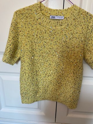 Jersey Zara lentejuelas amarillo