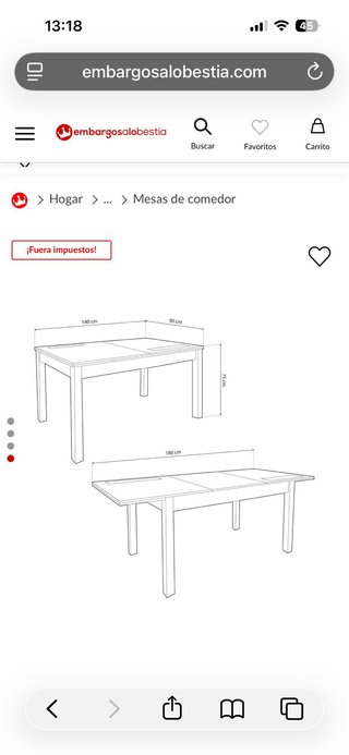 Mesa de comedor blanca y negra extensible