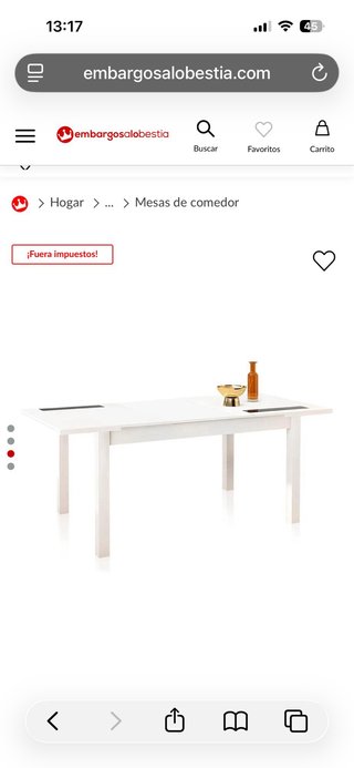 Mesa de comedor blanca y negra extensible