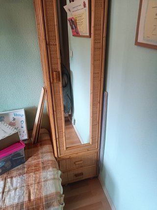 Armario puente bambú y mimbre