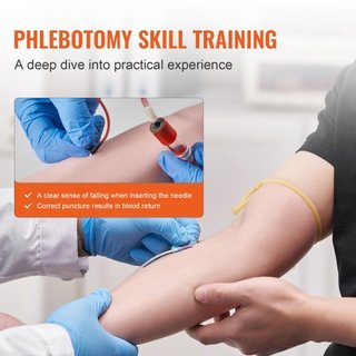 Kit de Práctica de Flebotomía, Kit de Entrenamiento Intravenoso de Venopunción, Kit de Brazo de Práctica IV de Alta Simulación con Bolsa de Transporte, Practica y Perfecciona Habilidades IV, para ...