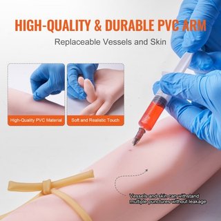 Kit de Práctica de Flebotomía, Kit de Entrenamiento Intravenoso de Venopunción, Kit de Brazo de Práctica IV de Alta Simulación con Bolsa de Transporte, Practica y Perfecciona Habilidades IV, para ...