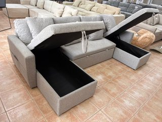 Sofá Cama Rinconera Gris con 2 Arcones