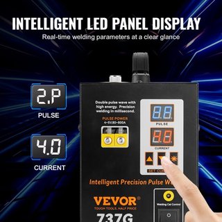 Soldador de Puntos de Batería, Soldador de Pulsos 737G, Máquina de Soldadura de Batería Portátil de Alta Potencia Estación de Soldadura con 2 Modos de Soldadura y Iluminación LED para Cinta de Níq...