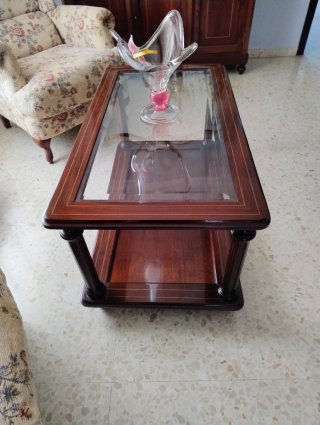 Mesa de centro madera y cristal