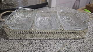 Bandeja Alpaca 3 Fuentes Cristal
