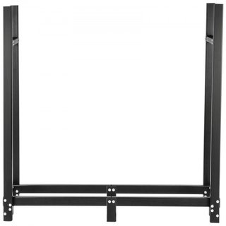 Soporte para leña, soporte para leña de 6 pies al aire libre, soporte para leña negro, soporte de madera de acero para exteriores, soporte para leña con capacidad de carga de 1300 lbs, soporte par...