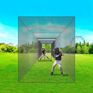 Red de bateo de béisbol, red de entrenamiento profesional de bateo de béisbol y softbol, red portátil de jaula de lanzamiento para práctica con puerta y bolsa de transporte, red de PE de alta resi...
