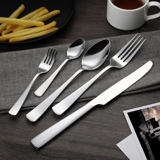 Amazon Basics juego cubertería acero inoxidable